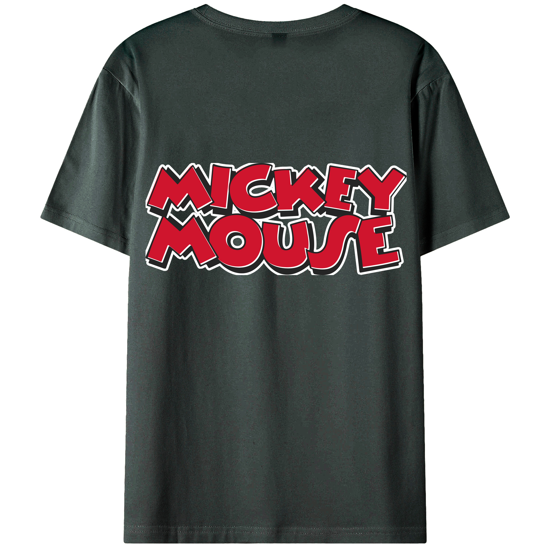 ミッキーマウス Mickey Mouse 綿100％ メンズ半袖Tシャツ（バックプリント） 通気性